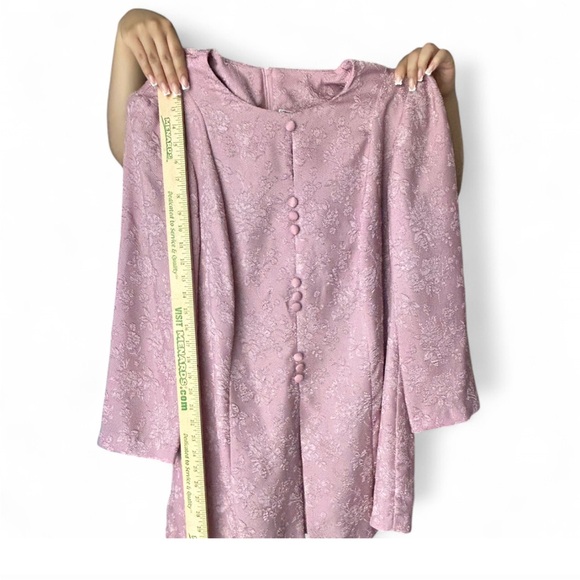 MERYL FASHIONS Ltd Pink Textured  Vintage Dress Suit 16WP. NWOT - Picture 8 of 8